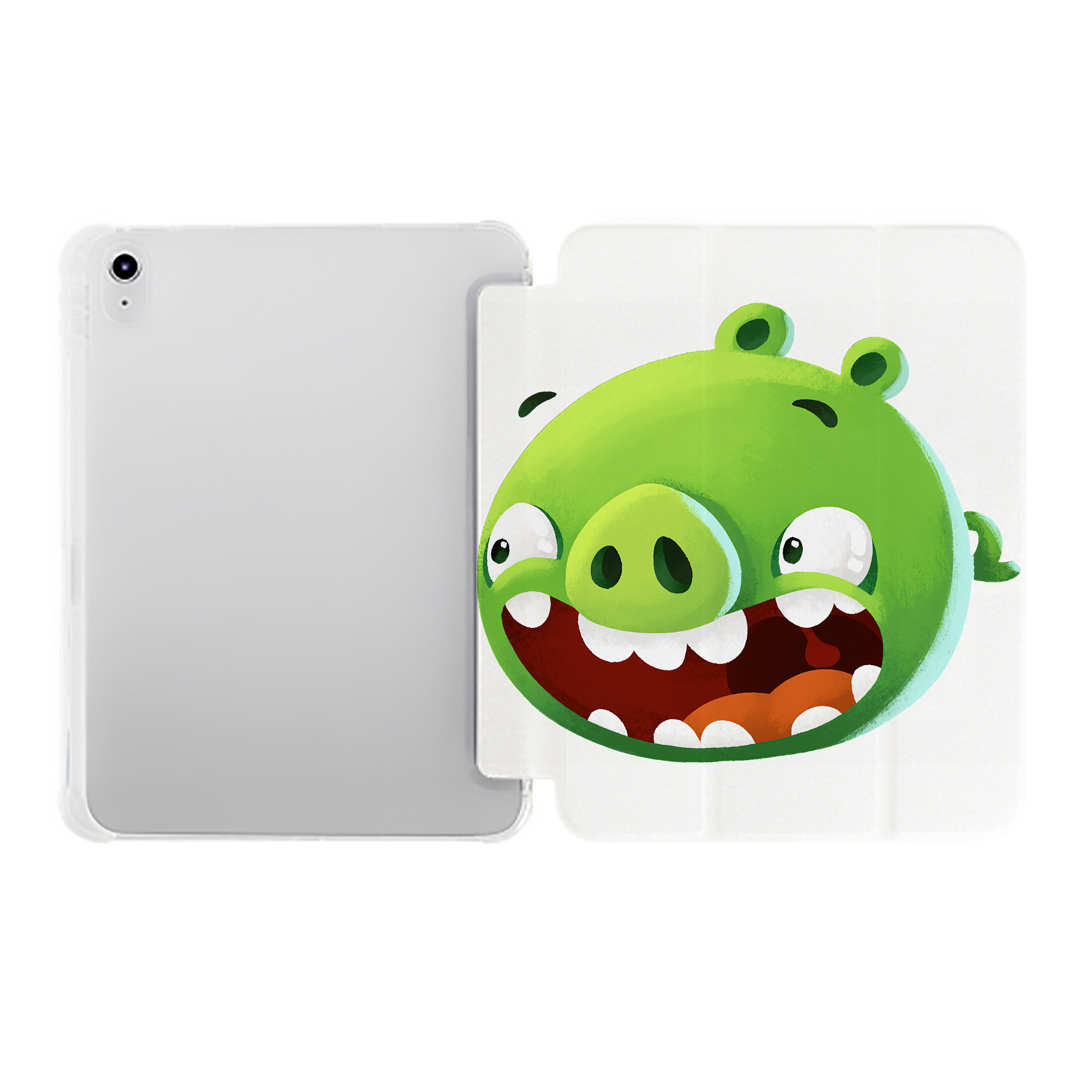 （画像用） Angry Birds アングリーバード IPad ケース ペン収納付き 三つ折りスタンド PUレザー×シリコン 対応機種9.5/10.5/10.9インチ